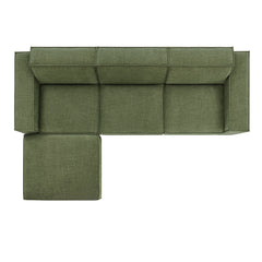 Restore Foliage 4-Piece Performance Fabric Upholstered Modular Sofa Set with Ottoman - Ornate Home