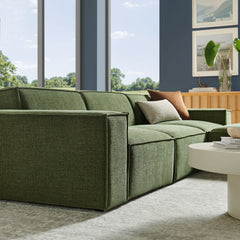 Restore Foliage 4-Piece Performance Fabric Upholstered Modular Sofa Set with Ottoman - Ornate Home