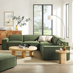 Restore Foliage 5-Piece Performance Fabric Upholstered Modular L-Shaped Sofa - Ornate Home