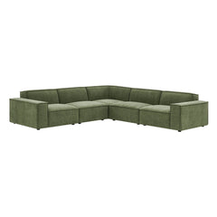 Restore Foliage 5-Piece Performance Fabric Upholstered Modular L-Shaped Sofa - Ornate Home