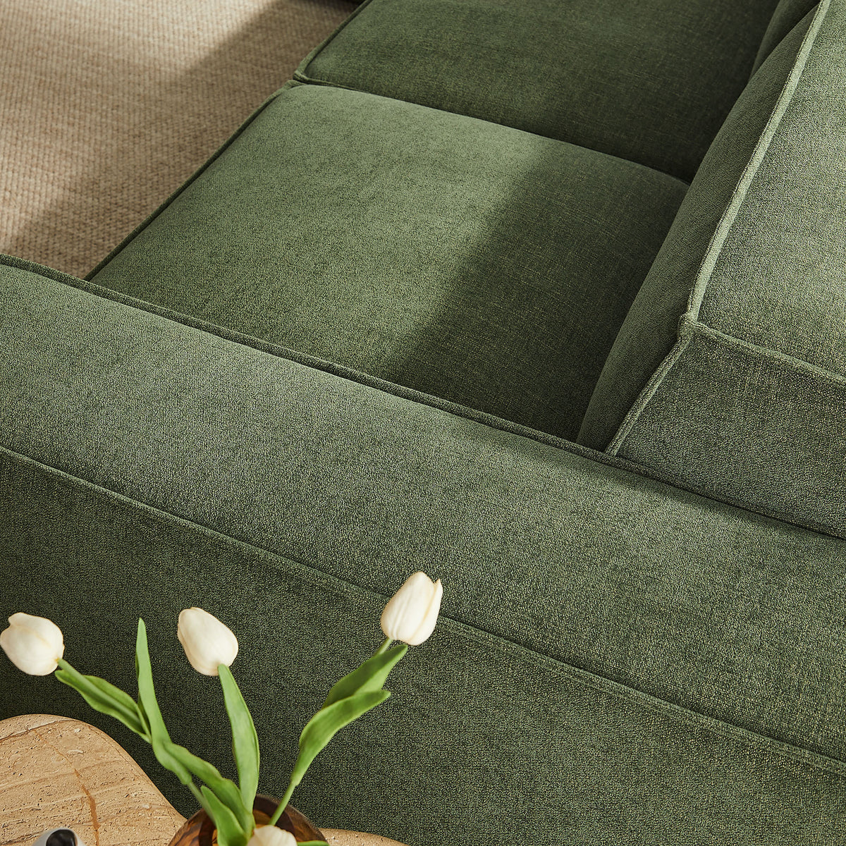 Restore Foliage 5-Piece Performance Fabric Upholstered Modular L-Shaped Sofa - Ornate Home
