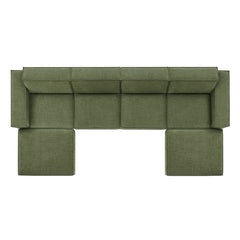 Restore Foliage 6-Piece Performance Fabric Upholstered Modular Sectional Sofa - Ornate Home
