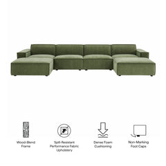Restore Foliage 6-Piece Performance Fabric Upholstered Modular Sectional Sofa - Ornate Home