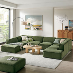 Restore Foliage 6-Piece Performance Fabric Upholstered U-Shaped Sectional Sofa - Ornate Home