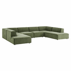 Restore Foliage 6-Piece Performance Fabric Upholstered U-Shaped Sectional Sofa - Ornate Home