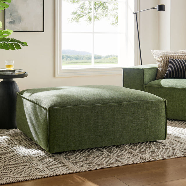 Restore Foliage Performance Fabric Upholstered Modular Ottoman - Ornate Home