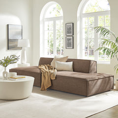 Restore Mocha 2-Piece Performance Fabric Upholstered Modular Loveseat - 40.5x112" - Ornate Home