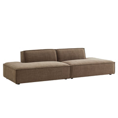 Restore Mocha 2-Piece Performance Fabric Upholstered Modular Loveseat - 40.5x112" - Ornate Home