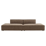 Restore Mocha 2-Piece Performance Fabric Upholstered Modular Loveseat - 40.5x112" - Ornate Home