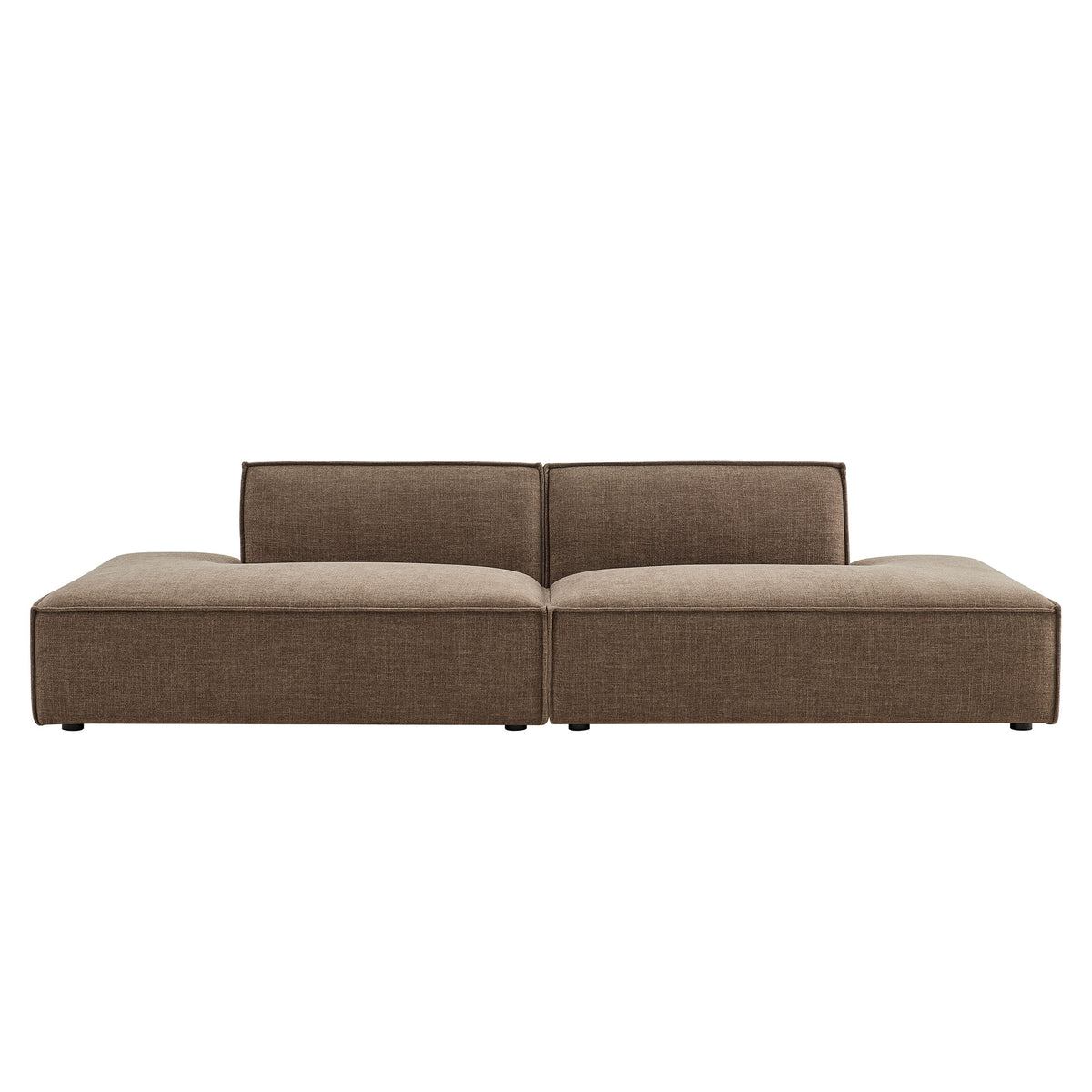 Restore Mocha 2-Piece Performance Fabric Upholstered Modular Loveseat - 40.5x112" - Ornate Home