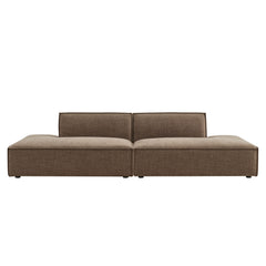 Restore Mocha 2-Piece Performance Fabric Upholstered Modular Loveseat - 40.5x112" - Ornate Home