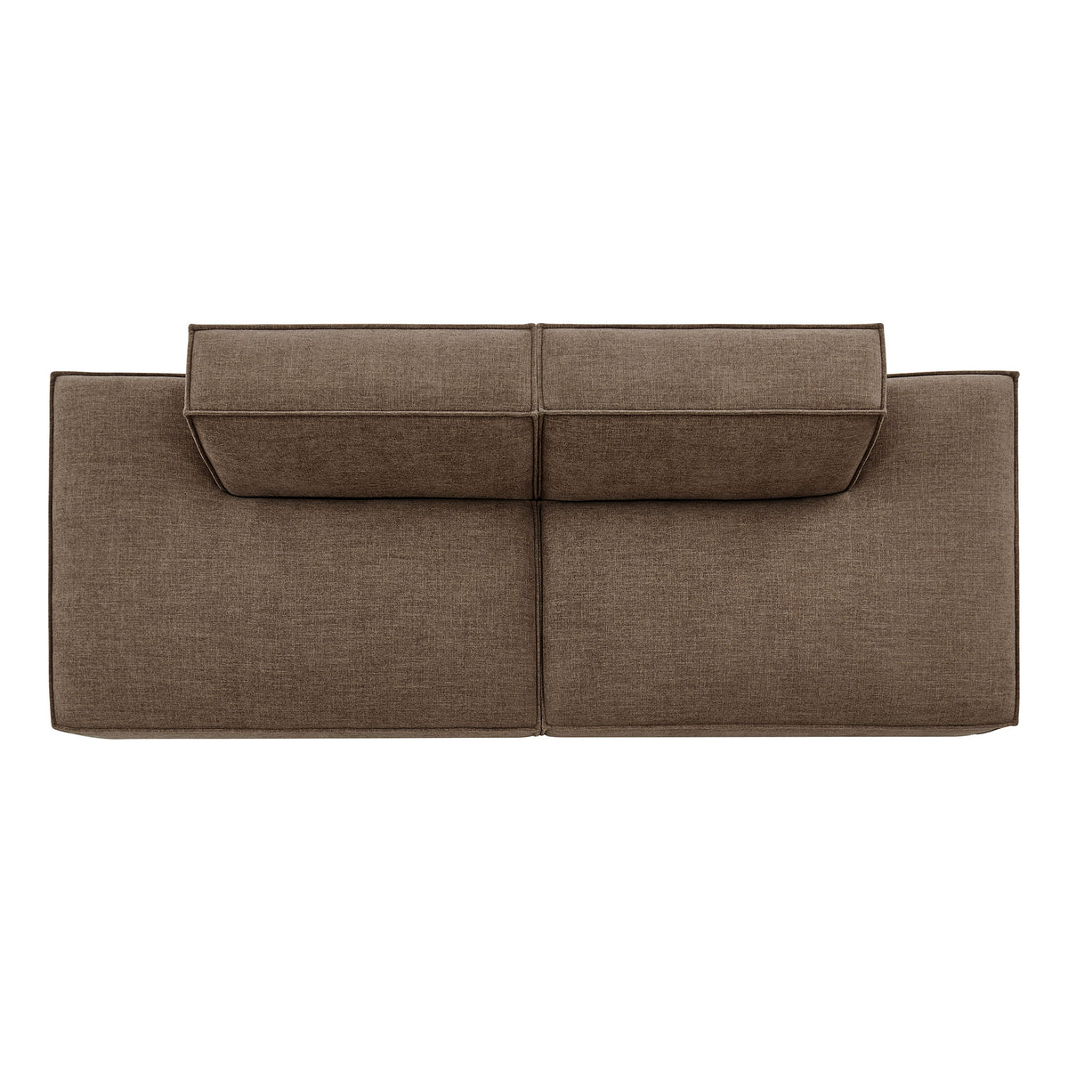 Restore Mocha 2-Piece Performance Fabric Upholstered Modular Loveseat - 40.5x112" - Ornate Home
