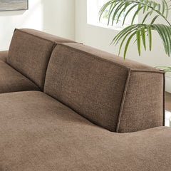 Restore Mocha 2-Piece Performance Fabric Upholstered Modular Loveseat - 40.5x112" - Ornate Home