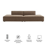 Restore Mocha 2-Piece Performance Fabric Upholstered Modular Loveseat - 40.5x112" - Ornate Home