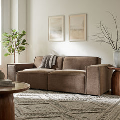 Restore Mocha 2-Piece Performance Fabric Upholstered Modular Loveseat - 40.6x83.4" - Ornate Home