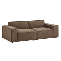Restore Mocha 2-Piece Performance Fabric Upholstered Modular Loveseat - 40.6x83.4" - Ornate Home