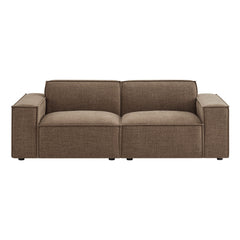 Restore Mocha 2-Piece Performance Fabric Upholstered Modular Loveseat - 40.6x83.4" - Ornate Home