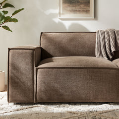 Restore Mocha 2-Piece Performance Fabric Upholstered Modular Loveseat - 40.6x83.4" - Ornate Home