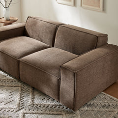 Restore Mocha 2-Piece Performance Fabric Upholstered Modular Loveseat - 40.6x83.4" - Ornate Home
