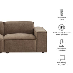 Restore Mocha 2-Piece Performance Fabric Upholstered Modular Loveseat - 40.6x83.4" - Ornate Home