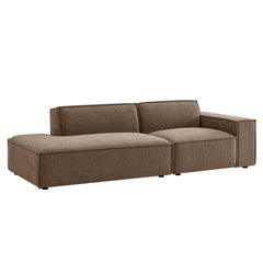 Restore Mocha 2-Piece Performance Fabric Upholstered Modular Loveseat - 40.6x97.7" - Ornate Home