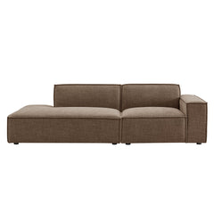 Restore Mocha 2-Piece Performance Fabric Upholstered Modular Loveseat - 40.6x97.7" - Ornate Home