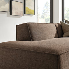 Restore Mocha 2-Piece Performance Fabric Upholstered Modular Loveseat - 40.6x97.7" - Ornate Home