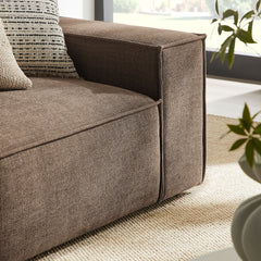 Restore Mocha 2-Piece Performance Fabric Upholstered Modular Loveseat - 40.6x97.7" - Ornate Home