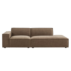 Restore Mocha 2-Piece Performance Fabric Upholstered Modular Loveseat - 40.6x97.7x28" - Ornate Home