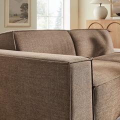 Restore Mocha 2-Piece Performance Fabric Upholstered Modular Loveseat - 40.6x97.7x28" - Ornate Home