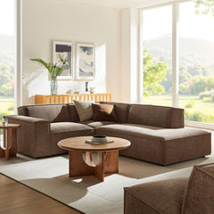 Restore Mocha 3-Piece Performance Fabric Upholstered Modular L-Shaped Sectional Sofa - 82.3x96.6" - Ornate Home