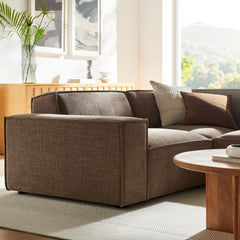 Restore Mocha 3-Piece Performance Fabric Upholstered Modular L-Shaped Sectional Sofa - 82.3x96.6" - Ornate Home