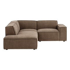 Restore Mocha 3-Piece Performance Fabric Upholstered Modular L-Shaped Sectional Sofa - 82.3x96.6x28" - Ornate Home