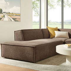 Restore Mocha 3-Piece Performance Fabric Upholstered Modular L-Shaped Sectional Sofa - 82.3x96.6x28" - Ornate Home