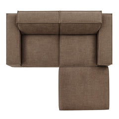 Restore Mocha 3-Piece Performance Fabric Upholstered Modular Loveseat with Ottoman - Ornate Home