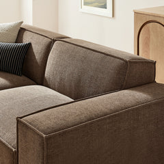Restore Mocha 3-Piece Performance Fabric Upholstered Modular Loveseat with Ottoman - Ornate Home