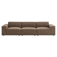 Restore Mocha 3-Piece Performance Fabric Upholstered Modular Sofa Set - Ornate Home