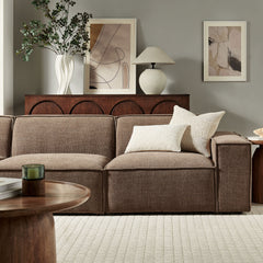 Restore Mocha 3-Piece Performance Fabric Upholstered Modular Sofa Set - Ornate Home