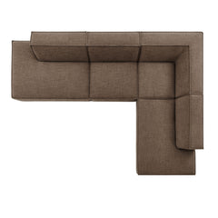 Restore Mocha 4-Piece Performance Fabric Upholstered Modular L-Shaped Armless Sectional Sofa - Ornate Home