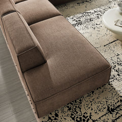 Restore Mocha 4-Piece Performance Fabric Upholstered Modular L-Shaped Armless Sectional Sofa - Ornate Home