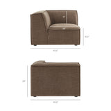 Restore Mocha 4-Piece Performance Fabric Upholstered Modular L-Shaped Armless Sectional Sofa - Ornate Home