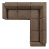 Restore Mocha 5-Piece Performance Fabric Upholstered Modular L-Shaped Sofa - Ornate Home