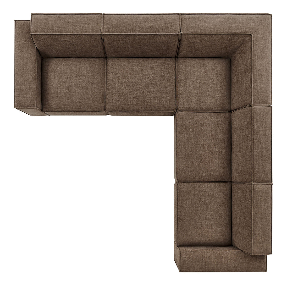 Restore Mocha 5-Piece Performance Fabric Upholstered Modular L-Shaped Sofa - Ornate Home