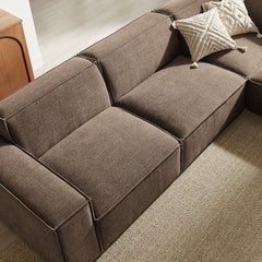 Restore Mocha 5-Piece Performance Fabric Upholstered Modular L-Shaped Sofa - Ornate Home