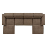 Restore Mocha 6-Piece Performance Fabric Upholstered Modular Sectional Sofa - Ornate Home