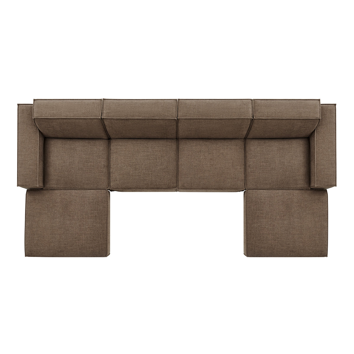 Restore Mocha 6-Piece Performance Fabric Upholstered Modular Sectional Sofa - Ornate Home