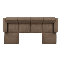 Restore Mocha 6-Piece Performance Fabric Upholstered Modular Sectional Sofa - Ornate Home