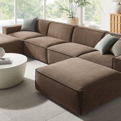 Restore Mocha 6-Piece Performance Fabric Upholstered Modular Sectional Sofa - Ornate Home