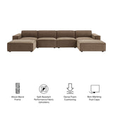 Restore Mocha 6-Piece Performance Fabric Upholstered Modular Sectional Sofa - Ornate Home