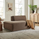 Restore Mocha Performance Fabric Upholstered Left-Facing Armless Modular Chaise - Ornate Home